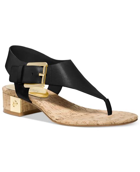 michael kors london thong black|Michael Kors London Thong Block Heel Sandals.